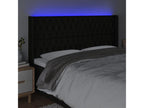 Black LED Headboard 183x16x118/128 cm Fabric 57884XVVZ