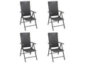 Garden chairs, set of 4, black wicker resin, 46493AGZB