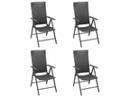 Garden chairs, set of 4, black wicker resin, 46493AGZB