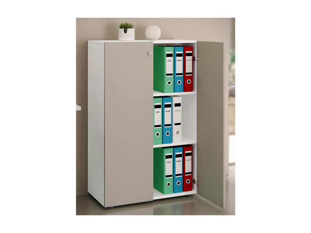 Nidchicshop 2-door office cabinet, white/grey. 42307GBHI