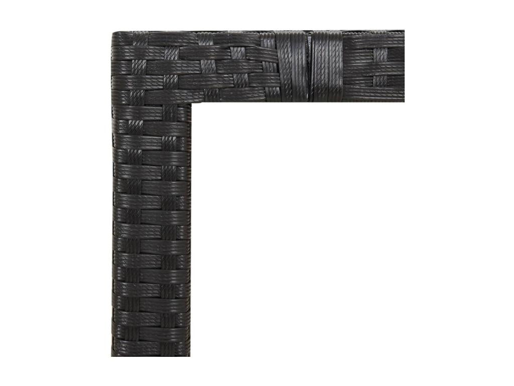 5-Piece Garden Dining Set with Cushions, Black Wicker Resin 61457BDUL