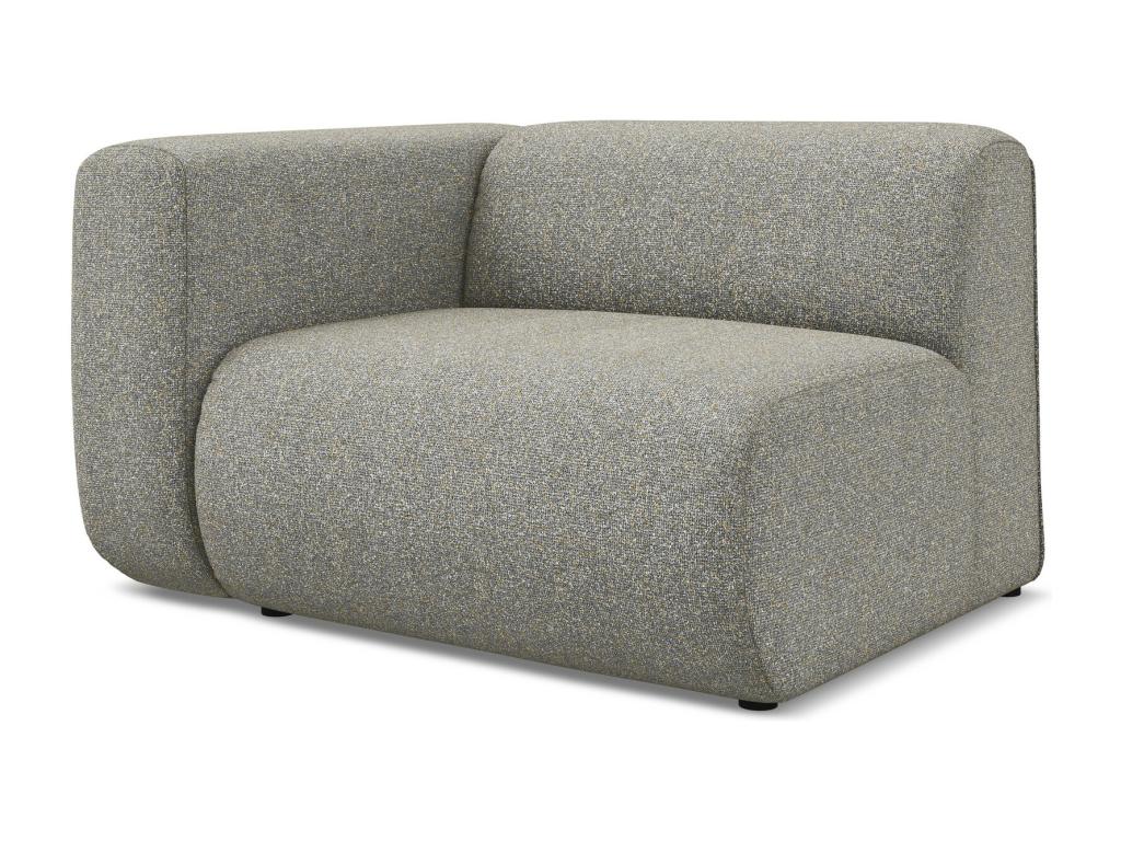 Module with left-hand armrests in textured fabric - dark beige - Bohometop 08874JOZP