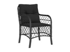 5-Piece Garden Dining Set with Cushions, Black Wicker Resin 39811ZAVM